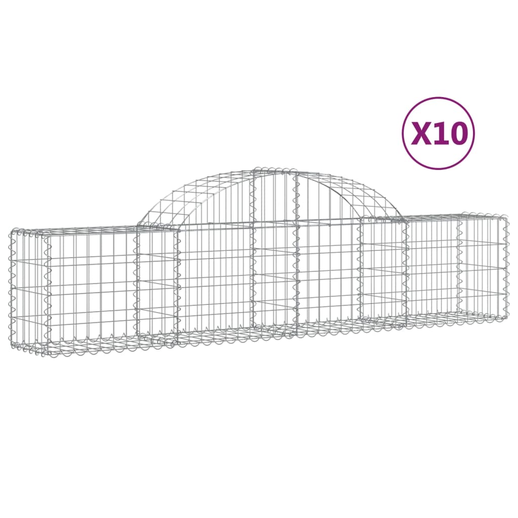 Cestas Vidaxl Schans 10 st 200x30x40 60 cm de hierro galvanizado