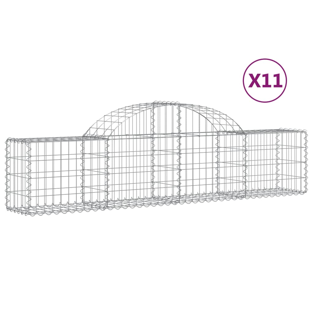 Vidaxl Schans kurver 11 St Vaulted 200x30x40 60 cm galvanisert jern