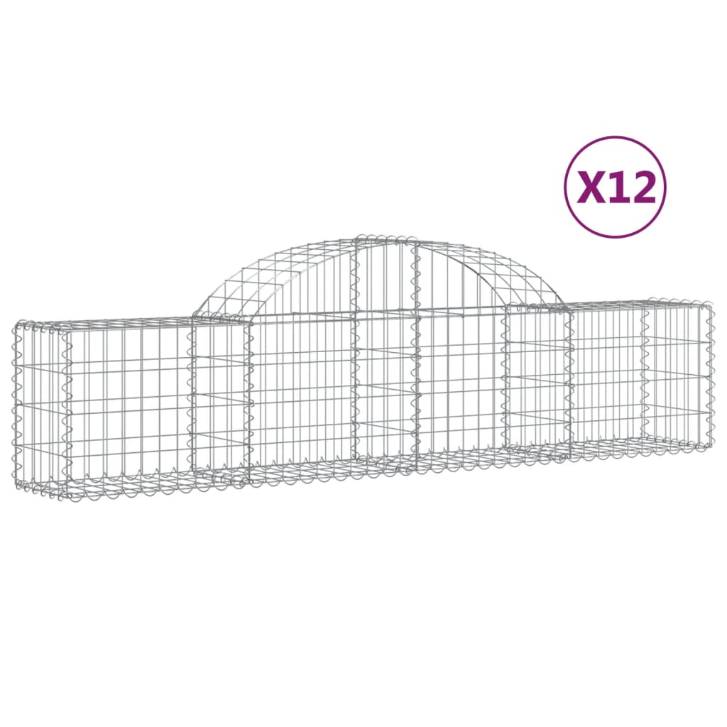 Vidaxl Schiags Kuerf 12 St Vauxed 200x340 60 cm Galavaniséiert Eisen