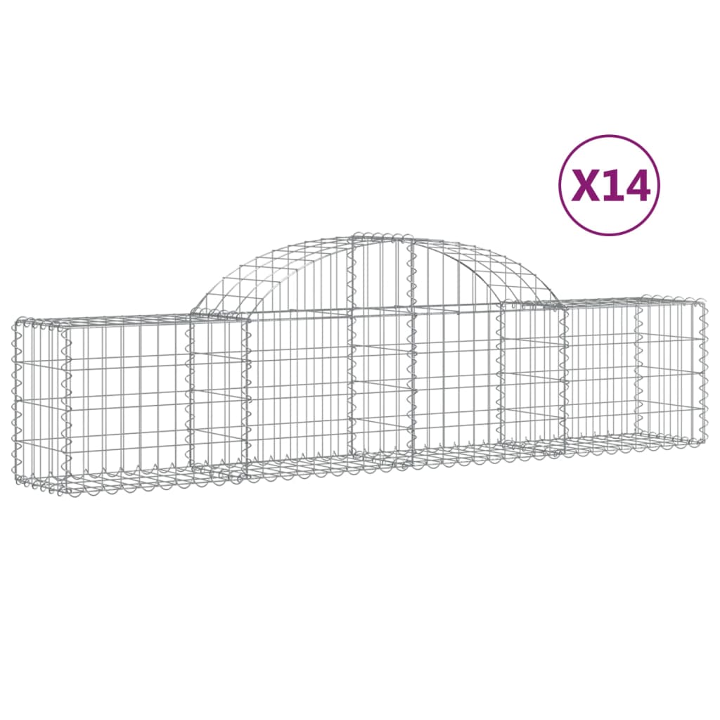 Cestas Vidaxl Schans 14 st 200x30x40 60 cm de hierro galvanizado