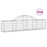 VidaXL Schanskorven 18 st gewelfd 200x30x40 60 cm gegalvaniseerd ijzer