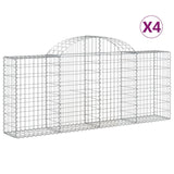 Vidaxl Schans kurve 4 st hvælvede 200x30x80 100 cm galvaniseret jern