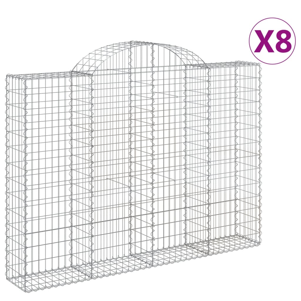 Cestas Vidaxl Schans 8 st 200x30x140 160 cm de hierro