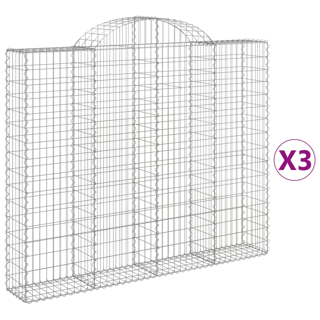 Vidaxl Schans Baskets 3 ST Klavené 200x30x160 180 cm železo