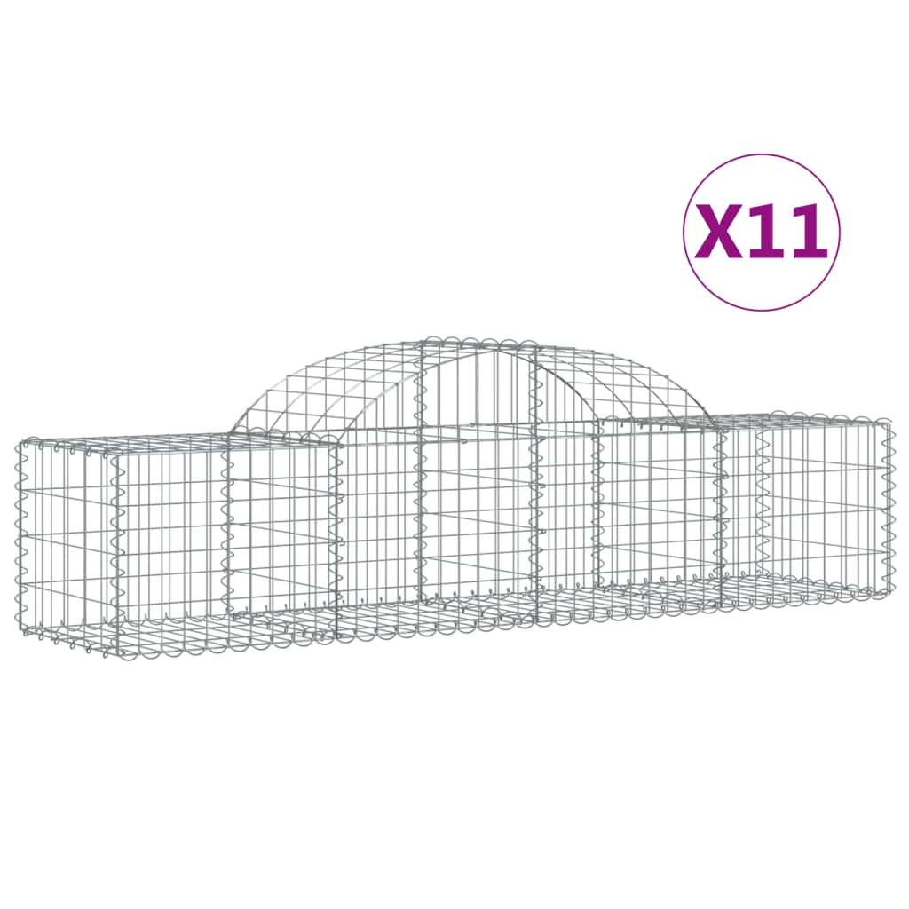 Cestas Vidaxl Schans 11 st 200x50x40 60 cm de hierro galvanizado