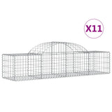 Vidaxl Schans kurver 11 st Vaulted 200x50x40 60 cm galvanisert jern