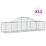 Vidaxl Schans kurve 12 st hvælvede 200x50x40 60 cm galvaniseret jern