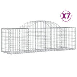 VidaXL Schans baskets 7 st vaulted 200x50x60 80 cm galvanized iron