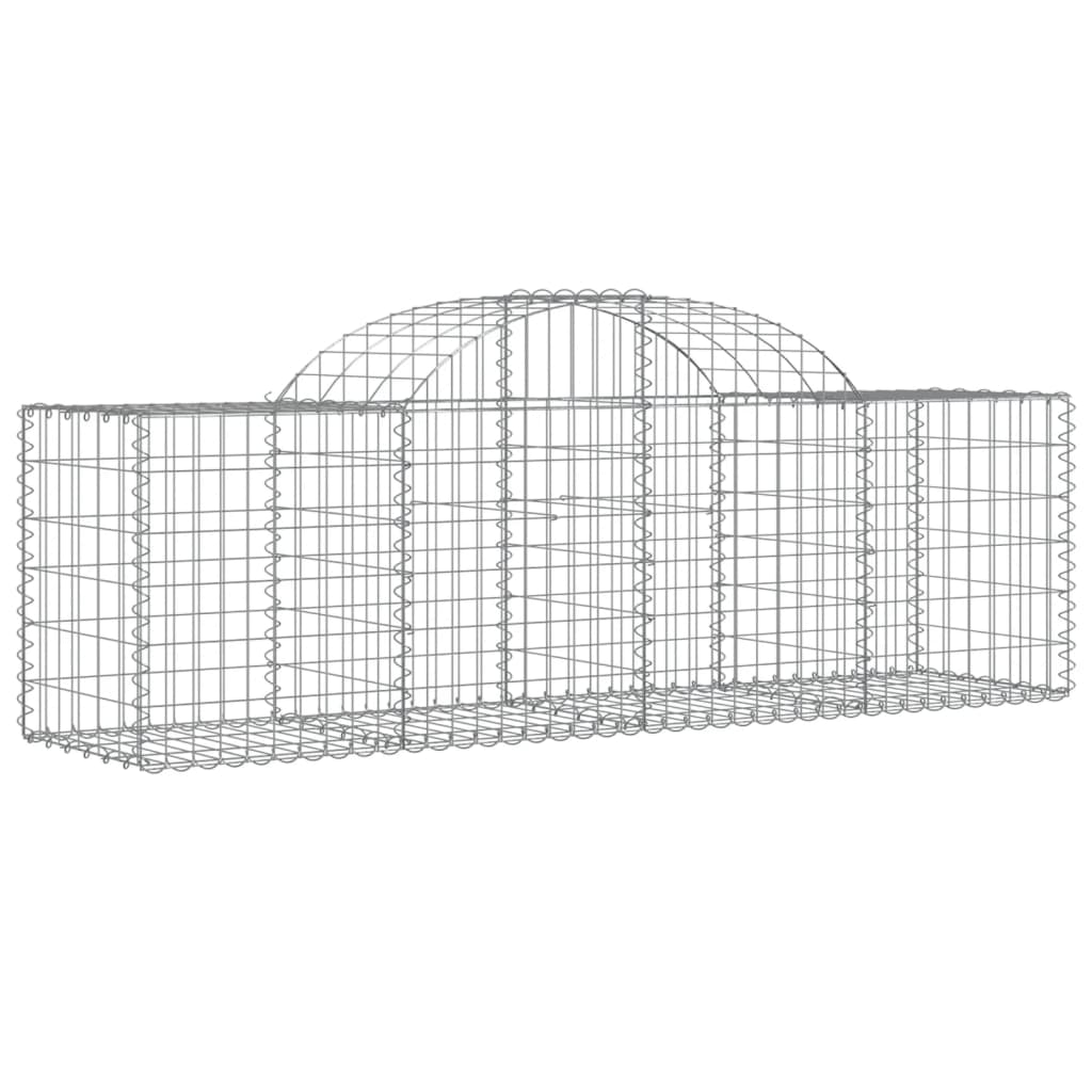 VidaXL Schans baskets 7 st vaulted 200x50x60 80 cm galvanized iron