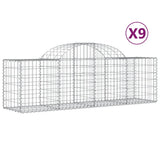 VidaXL Schans baskets 9 st vaulted 200x50x60 80 cm galvanized iron