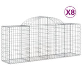 Vidaxl Schans Körbe 8 ST Gewölbe 200x50x80 100 cm verzinktes Eisen