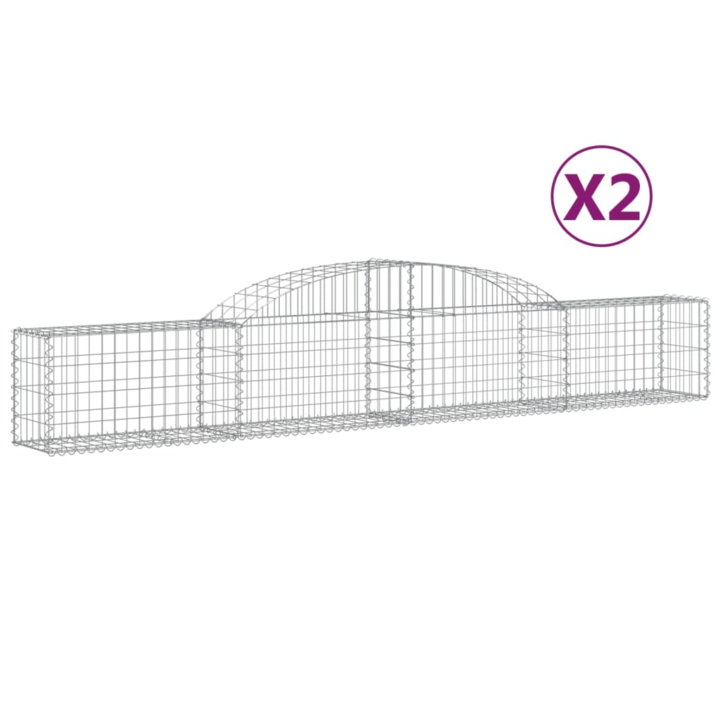 VidaXL Schans baskets 2 st vaulted 300x30x40 60 cm galvanized iron