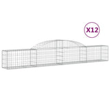 VidaXL Schans baskets 12 st vaulted 300x30x40 60 cm galvanized iron