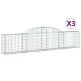 Vidaxl Schlag Kuerf 3 St Vaulted 300x30x60 80 cm galvaniséiert Eisen