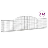 Vidaxl Schainen Kuerf 12 St Vaulted 300x30X60 80 cm galvaniséiert Eisen