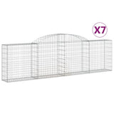 Vidaxl Schans kurve 7 st hvælvede 300x30x80 100 cm galvaniseret jern