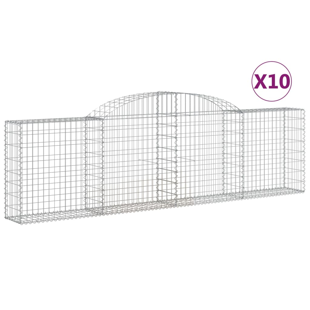 VidaXL Schans baskets 10 st vaulted 300x30x80 100 cm iron