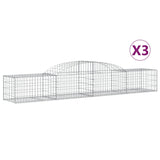 VidaXL Schans baskets 3 st vaulted 300x50x40 60 cm galvanized iron