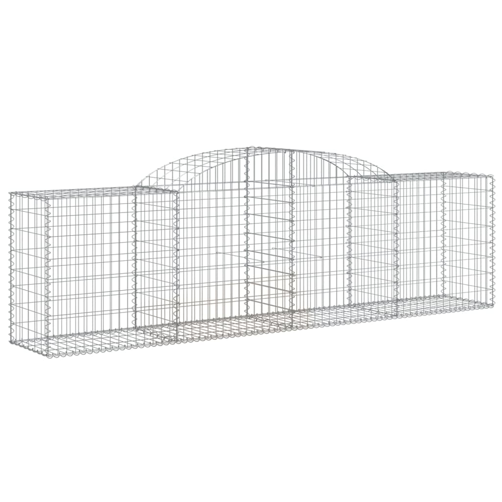 VidaXL Schans baskets 2 st vaulted 300x50x80 100 cm galvanized iron