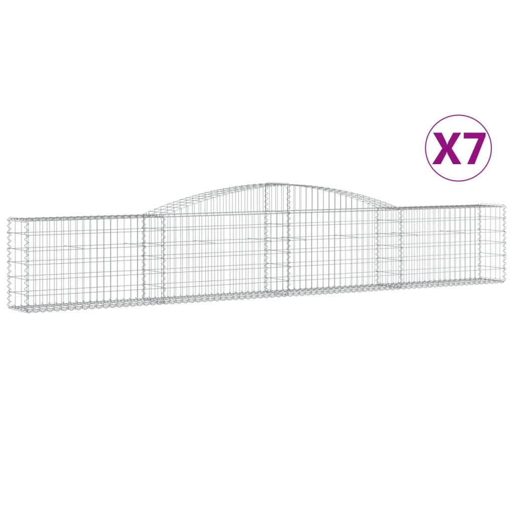 Vidaxl Schans Pankets 7 ST Voûté 400x30x60 80 cm fer