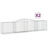 VidaXL Schans baskets 2 st vaulted 400x50x80 100 cm galvanized iron