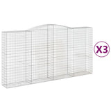 Vidaxl Schans Baskets 3 ST Klavené 400x50x200 220 cm železo