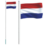 VidaXL Drapeau avec mât Pays-Bas 6,23 m aluminium
