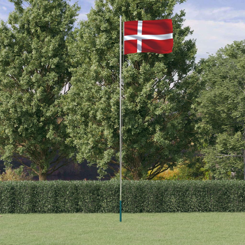 Vidaxl -flagga med flaggstång Denmark 6.23 M aluminium