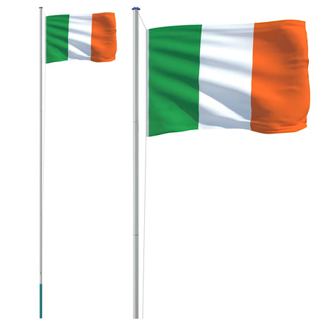 Vidaxl drapeau avec mât Irlande 6,08 m aluminium