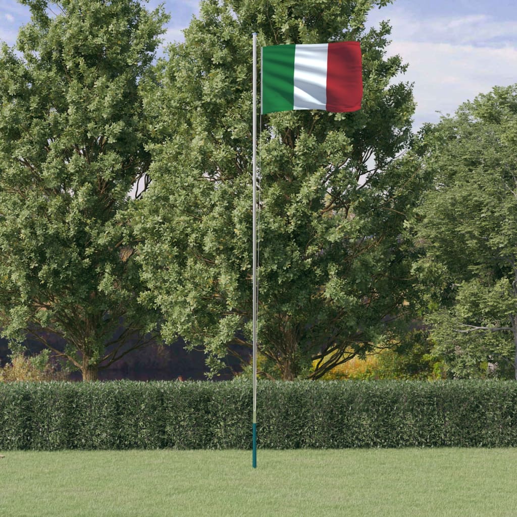 Flag Vidaxl con flagpole Italia 6.23 M Alluminio