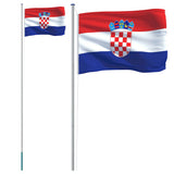 Vidaxl vlag met vlaggenmast kroatië 6,08 m aluminium
