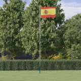 Vidaxl -flagga med flaggstång Spanien 6.23 m aluminium