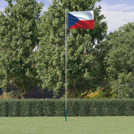 VidaXL Drapeau avec mât République tchèque 6,23 m aluminium