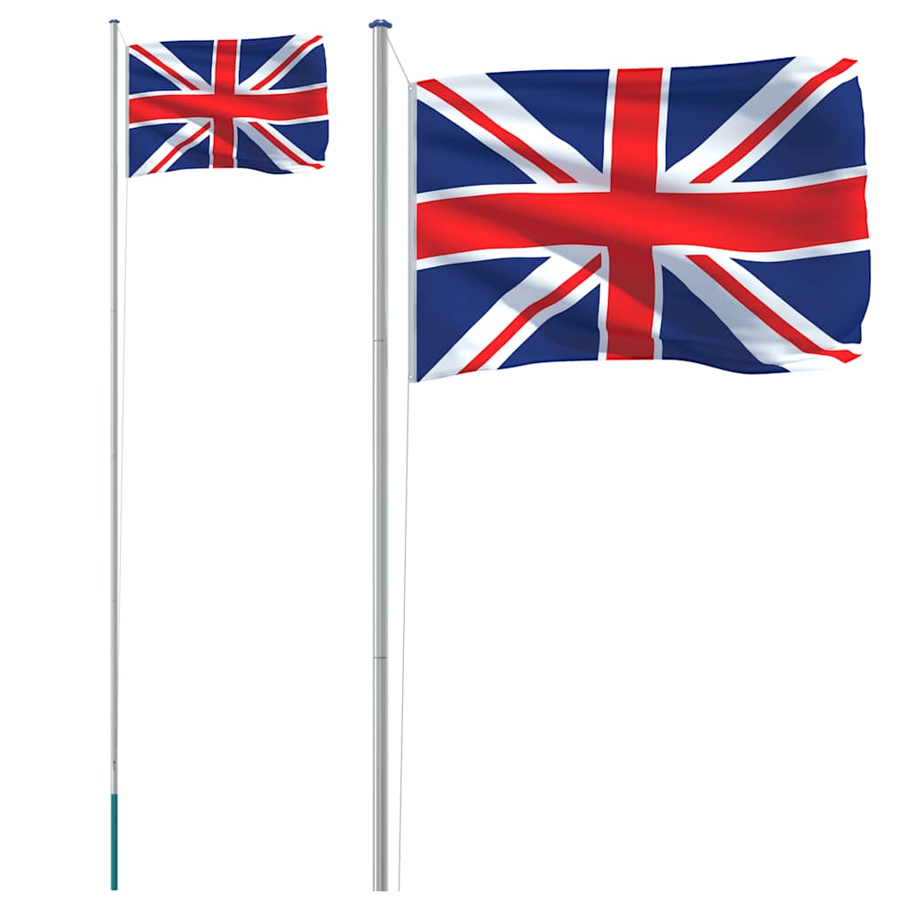 VidaXL Drapeau avec mât Royaume-Uni 6,23 m aluminium