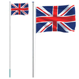 VidaXL Drapeau avec mât Royaume-Uni 6,23 m aluminium