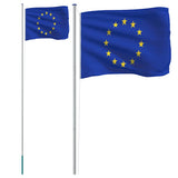 VidaXL Drapeau avec mât Europe 6,23 m aluminium