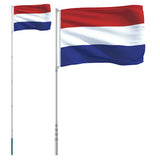 VidaXL Drapeau avec mât Pays-Bas 5,55 m aluminium
