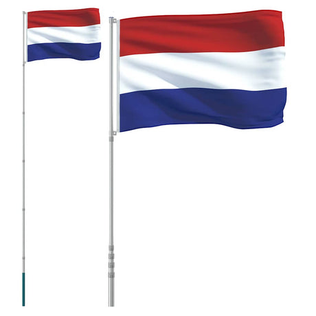 VidaXL Drapeau avec mât Pays-Bas 5,55 m aluminium