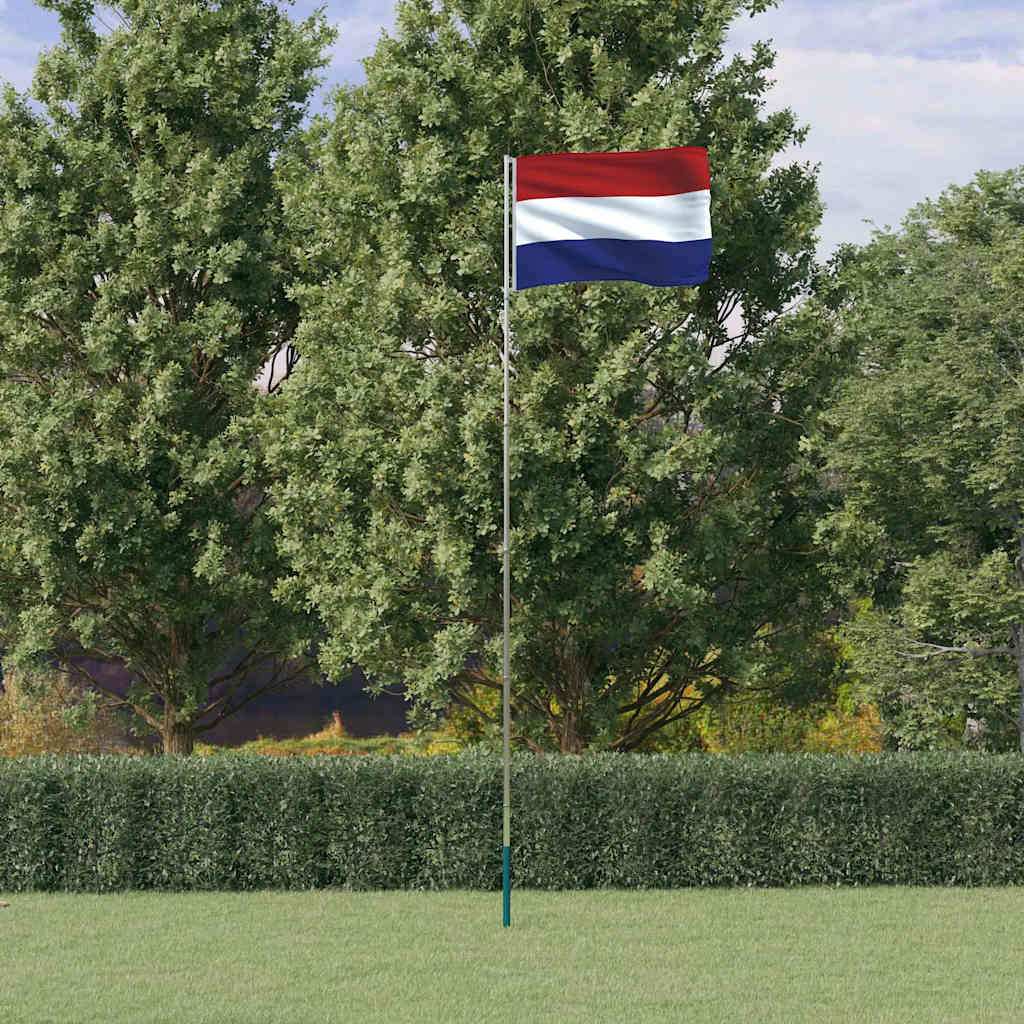VidaXL Drapeau avec mât Pays-Bas 5,55 m aluminium