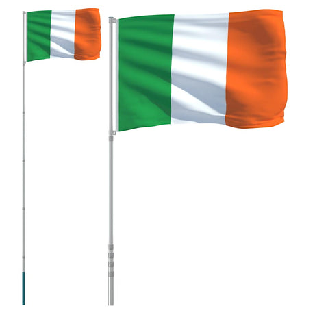 Vidaxl drapeau avec mât Irlande 5,5 m aluminium