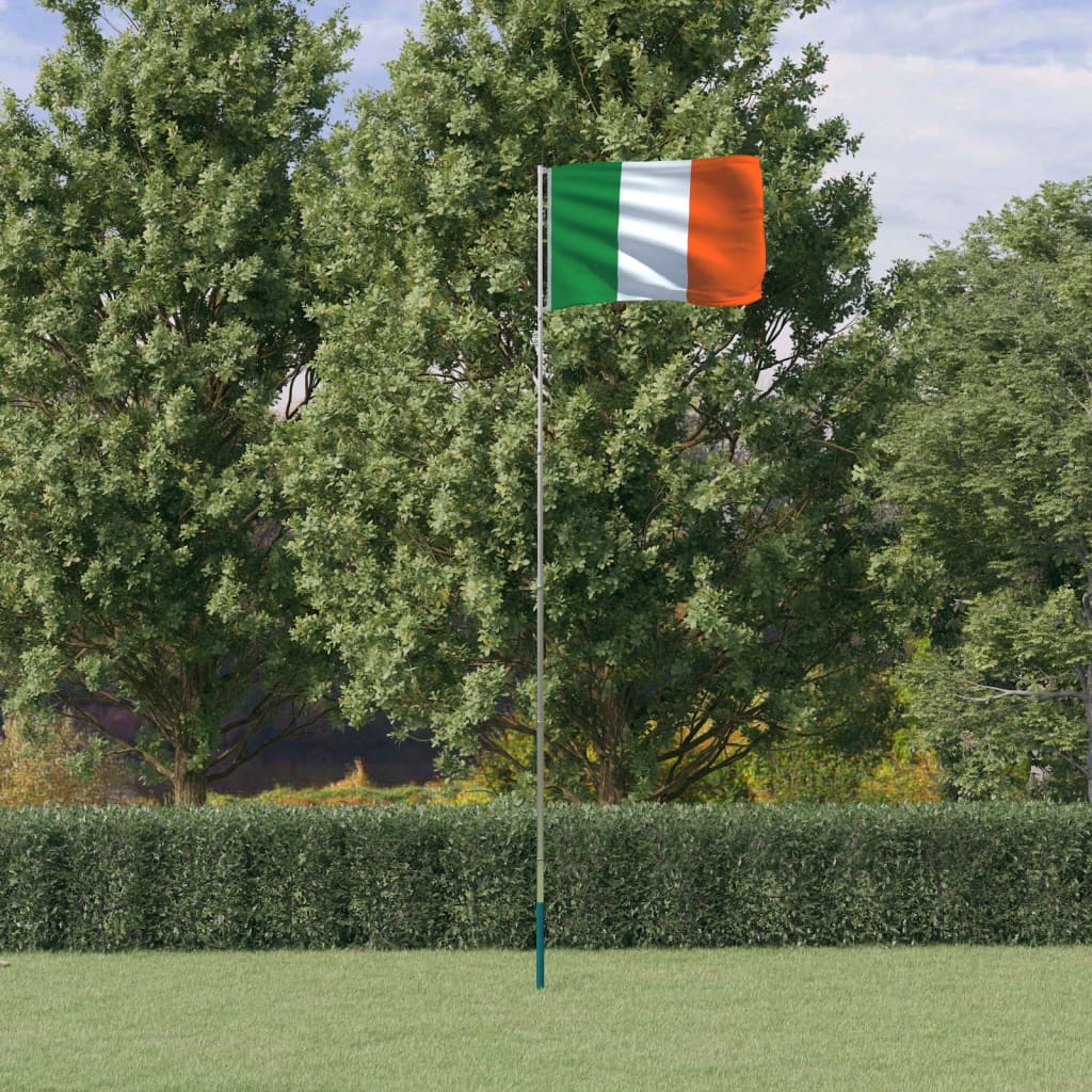 Vidaxl -flagga med flaggstång Irland 5,55 m aluminium