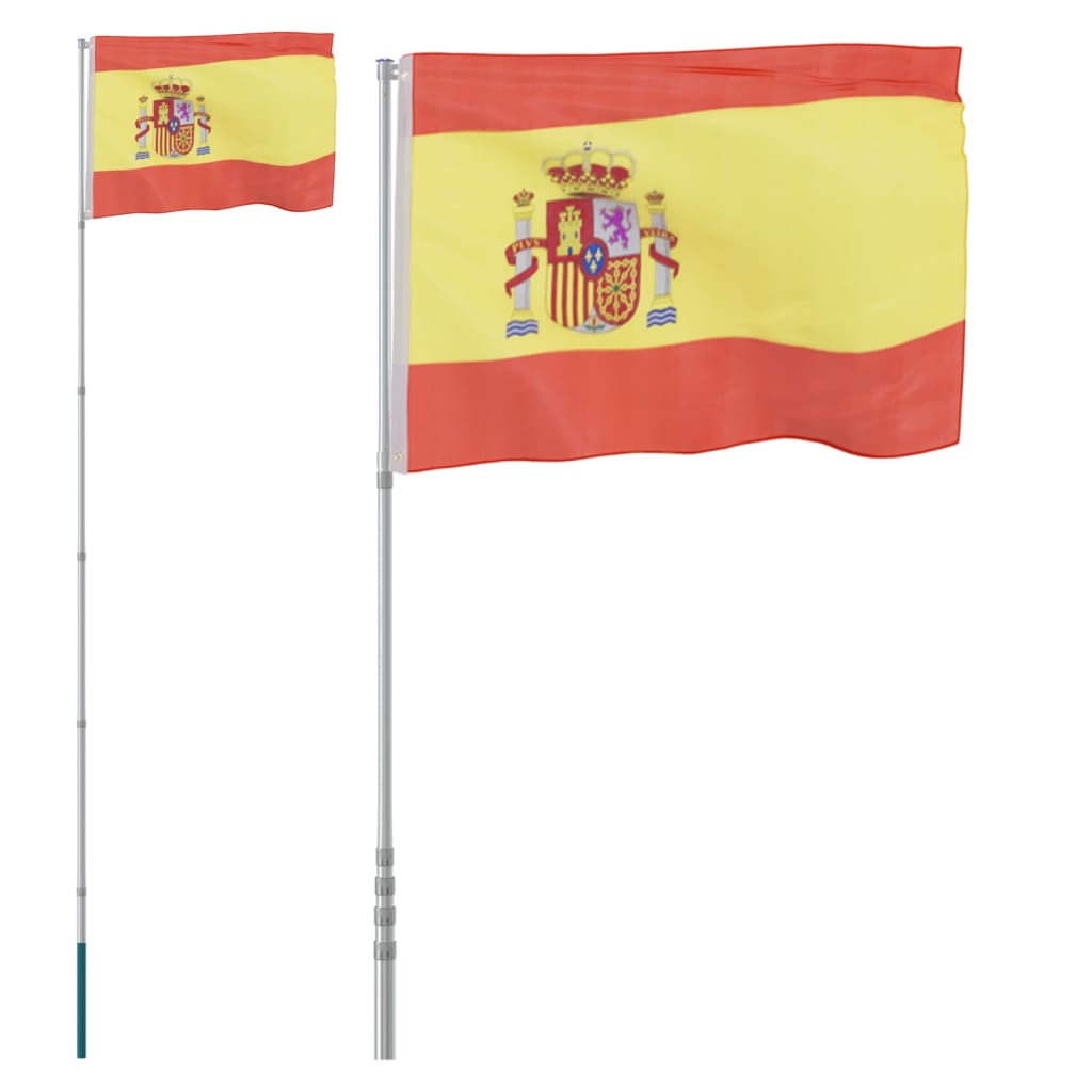 VIDAXL -Flag mit Flagmpole Spanien 5,55 m Aluminium