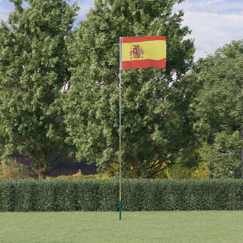 VIDAXL -Flag mit Flagmpole Spanien 5,55 m Aluminium