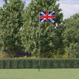 VidaXL Drapeau avec mât Royaume-Uni 5,55 m aluminium