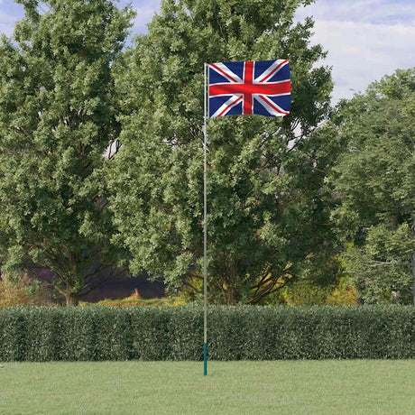 VidaXL Drapeau avec mât Royaume-Uni 5,55 m aluminium