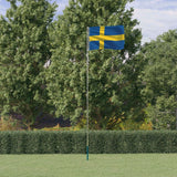 Flag Vidaxl con flagpole Svezia 5,55 m alluminio