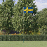 VidaXL Drapeau avec mât Suède 5,55 m aluminium