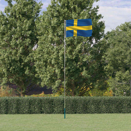 VidaXL Drapeau avec mât Suède 5,55 m aluminium