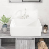 Vidaxl Washbasin 48x37x13 Prostokątna ceramiczna biała