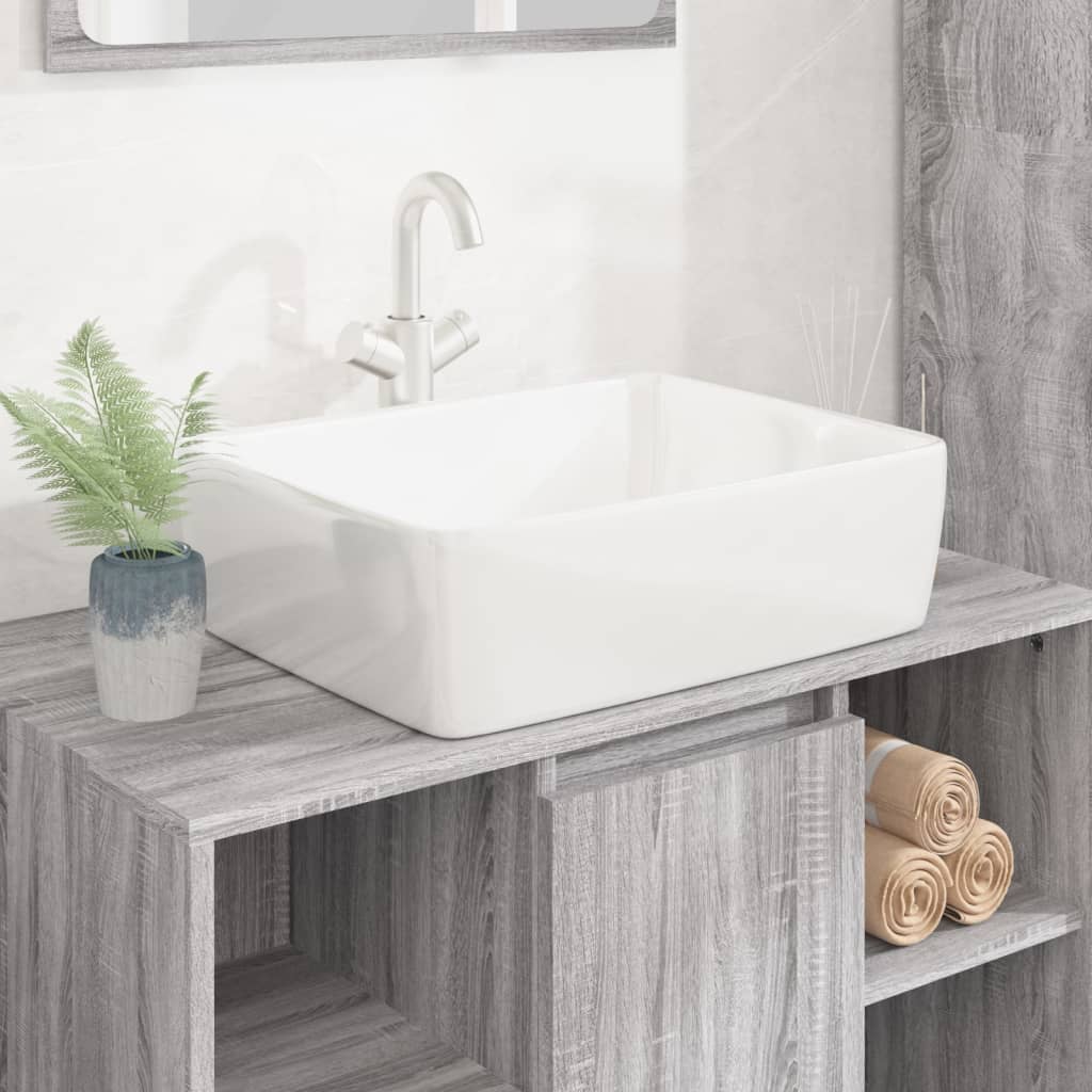 Vidaxl Washbasin 48x37x13 Prostokątna ceramiczna biała